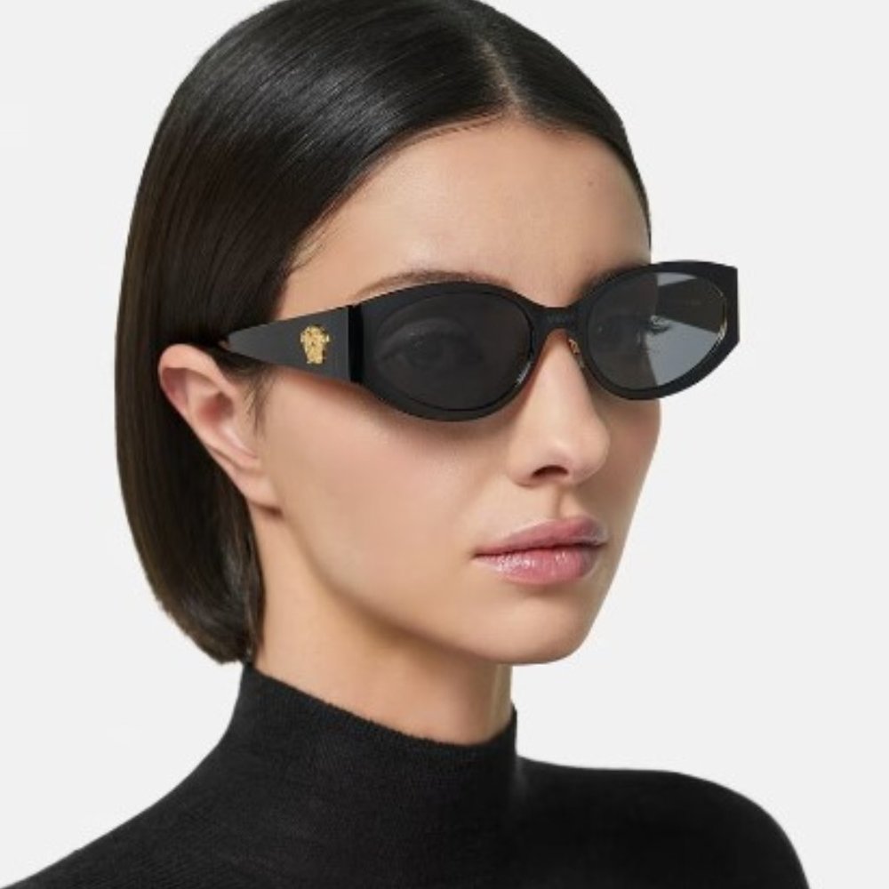 NEW VE2263 1433/87 SUNGLASSES VERSACE VE2263 143387 LA MEDUSA OVAL SUNGLASSES